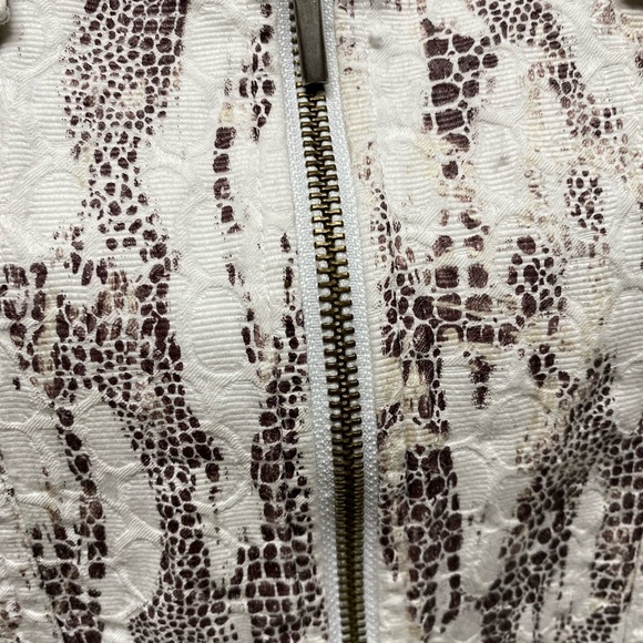 Chico’s Reptile Print Denim Jacket - Picture 2 of 6